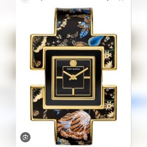 Tory Burch Floral T Bangle Bracelet Watch Never Worn In Box Floral Design